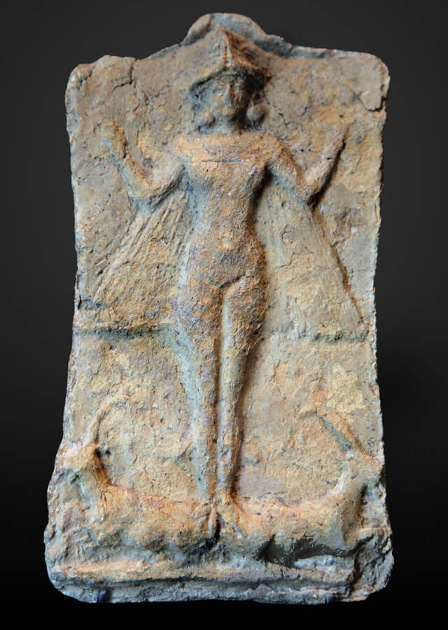 “Winged Goddess”, terracotta relief, 2nd millennium BC - Louvre Museum, France.