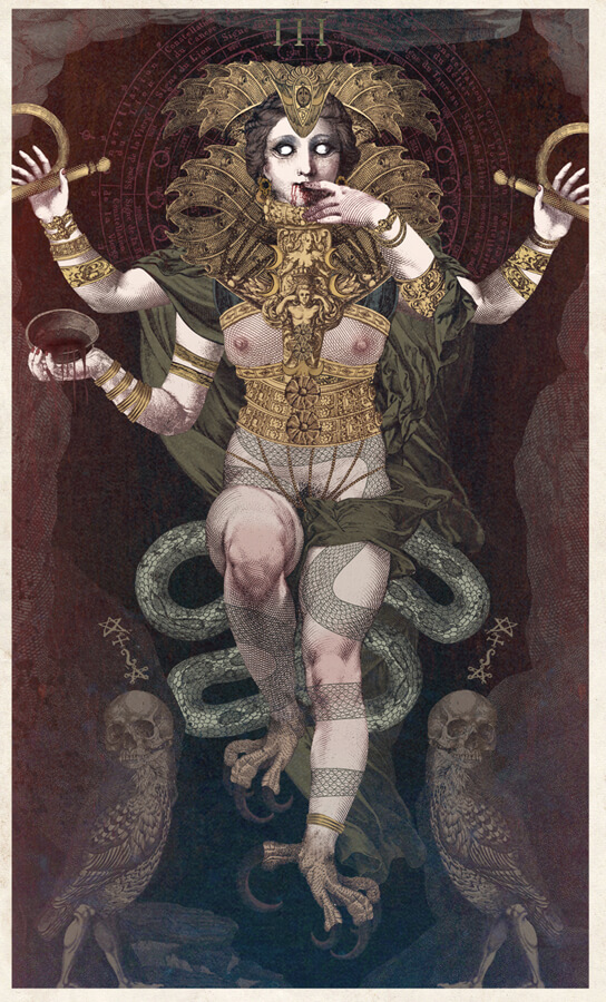 "Ishtar”, artwork for Terra Volatile tarot deck, 2021.