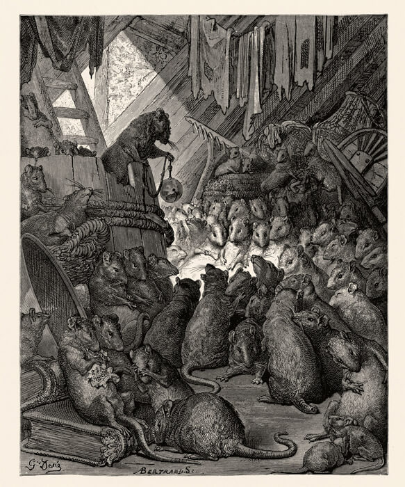 “Council Held by the Rats” - Gustave Doré, 1832-83.